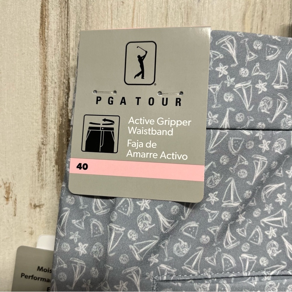 PGA Tour New Sail Boat Gray Martini Men’s Golf Shorts Size 40 - Picture 6 of 7